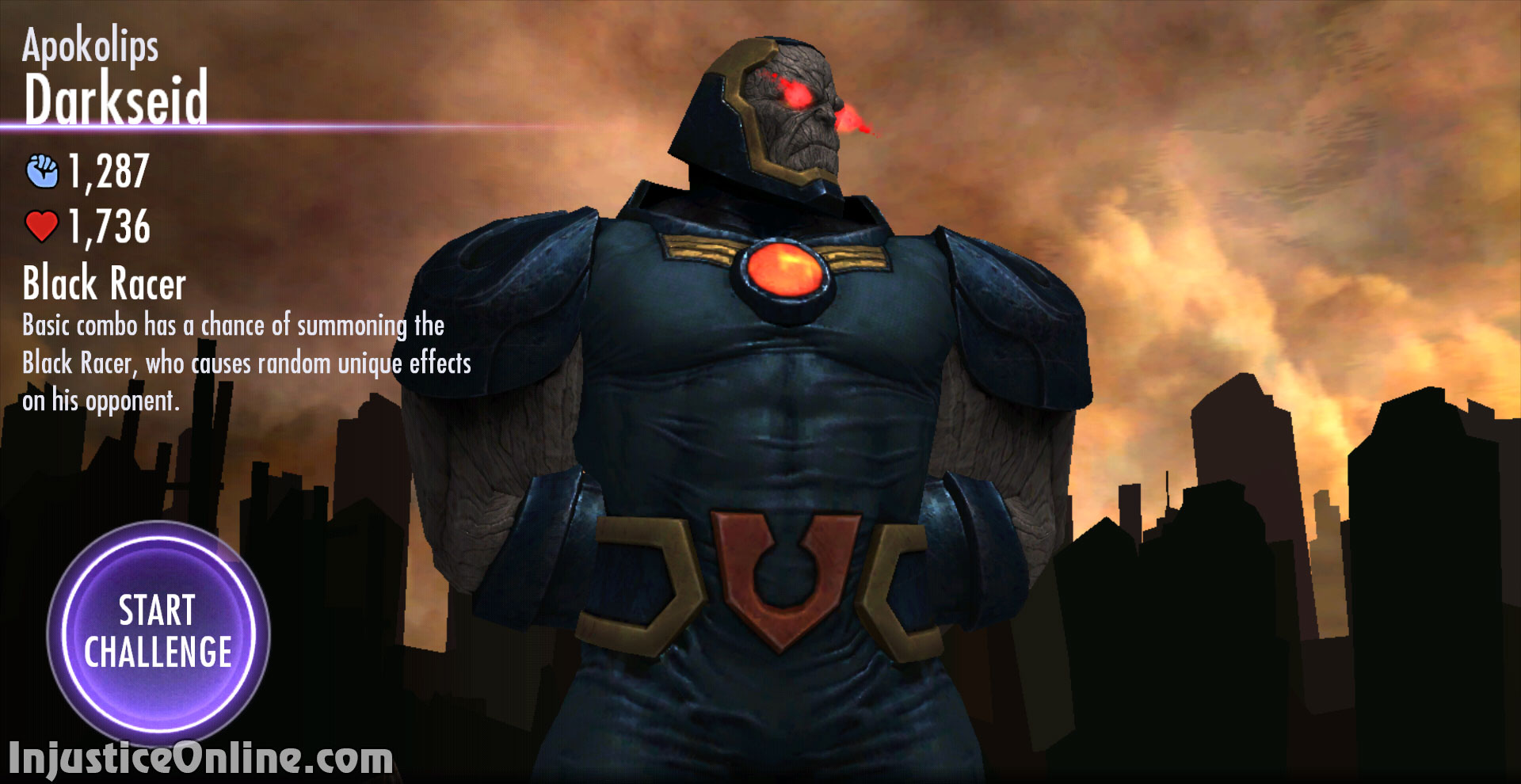 Injustice Gods Among Us Mobile Apokolips Darkseid Challenge Screenshot